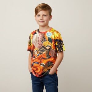 Naruto Graphic Tee in Orange and Yellow size 10-12